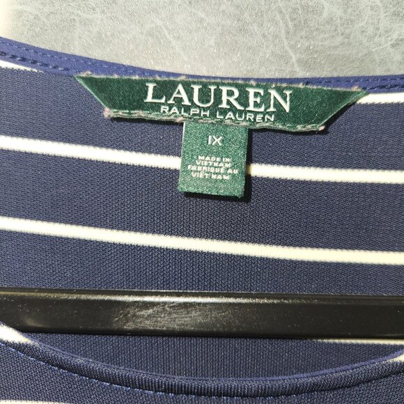 Lauren Ralph Lauren Striped Navy & White Tunic Top Long Sleeve Womens 1X 2545 - Picture 3 of 7